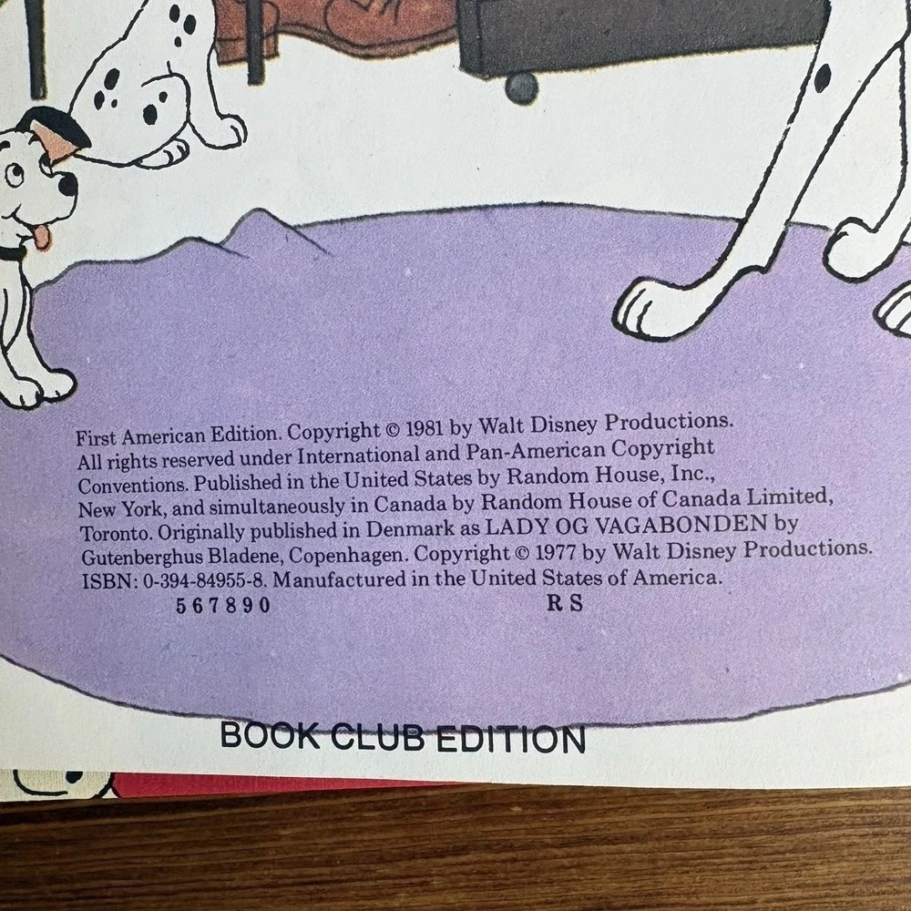 1981 Disney Lady and the Tramp & 101 Dalmatians Hardcover Books Lot Vintage